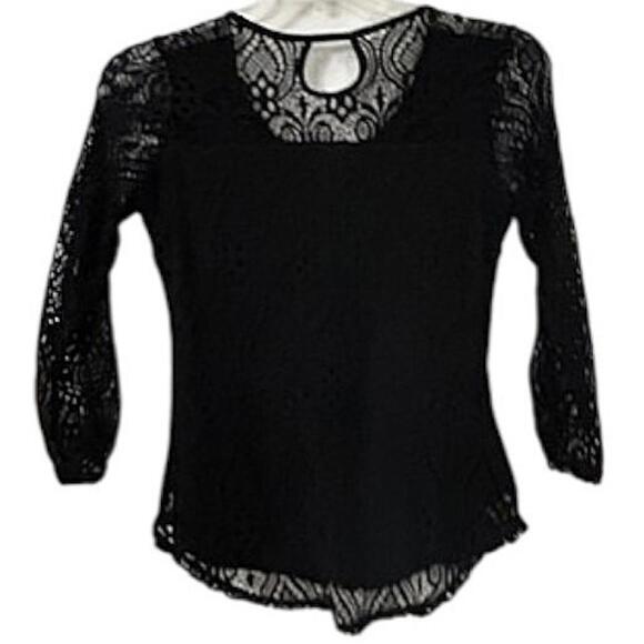 No Boundaries Tops - Victorian Gothic Black Lace Long Sleeve Top Sz.‎ S Romantic Fall Layer Witchy